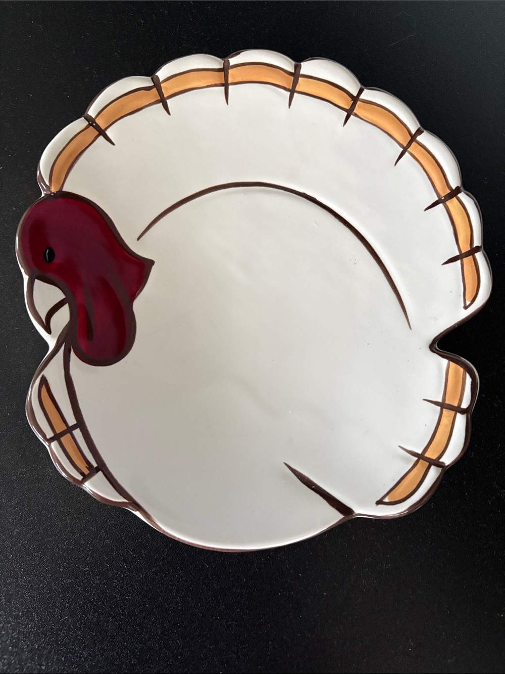 Pottery Barn 1 Salad Dessert Plate Thanksgiving Gobble Turkey Figural